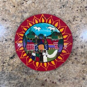 Hand Painted Talavera Mexico Wedding Pottery Plate